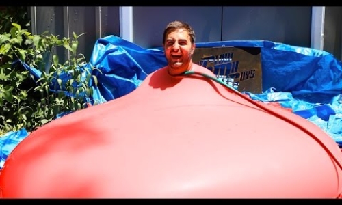 Man Inside Giant Water Balloon