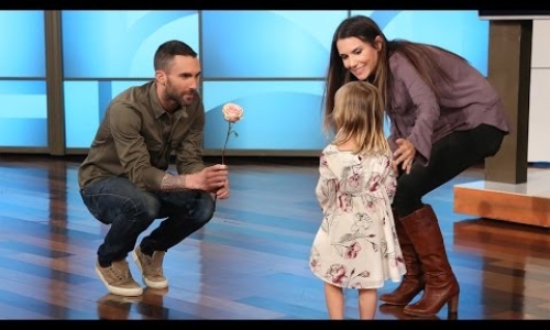 Adorable 3 year old meets her crush Adam Levine