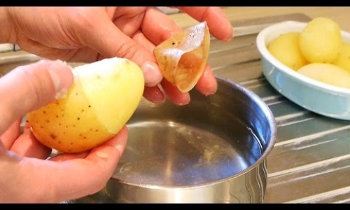 Super quick potato peeling trick